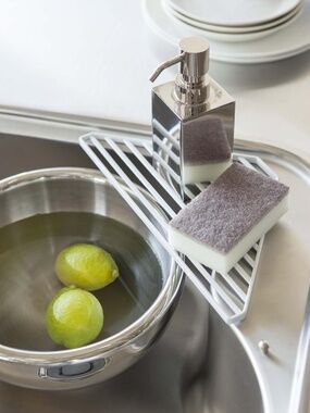 Yamazaki Home Corner Sink Drainer, Steel, Water Resistant